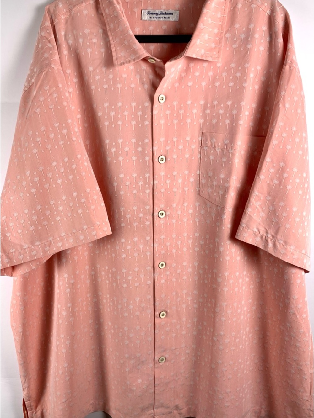 Tommy Bahama Coconut Point Shirt 3XB Pink Palm Tree Print Tencel Coolmax